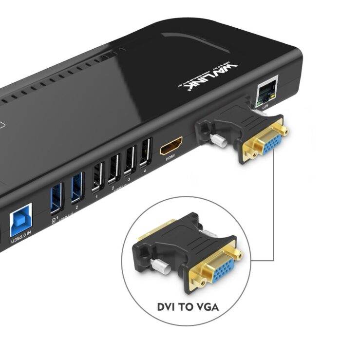 Wavlink 8UG39DK4 USB 3.0 Universal Dual Display Docking Station - Image 4