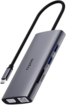 Rapoo XD101 USB C Hub 10-in-1 Silvery Grey